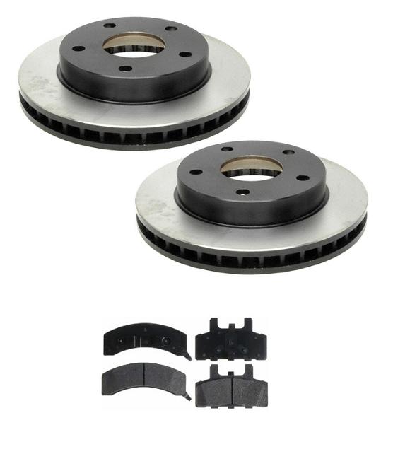 Fit For 94-99 Dodge Ram 1500 4 Wheel Drive (2) Front Brake Rotors & Ceramic Pads