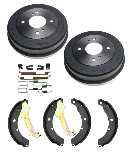 Tambores de freno trasero, zapatas y resortes de zapata para Altima 2.4L 2000-2001, kit de 4 piezas