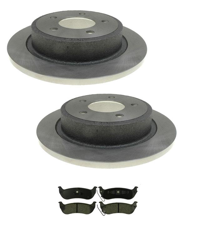 Rear Disc Brake Rotor & Ceramic Brake Pads For Chrysler Pacifica 2004 2005 2008