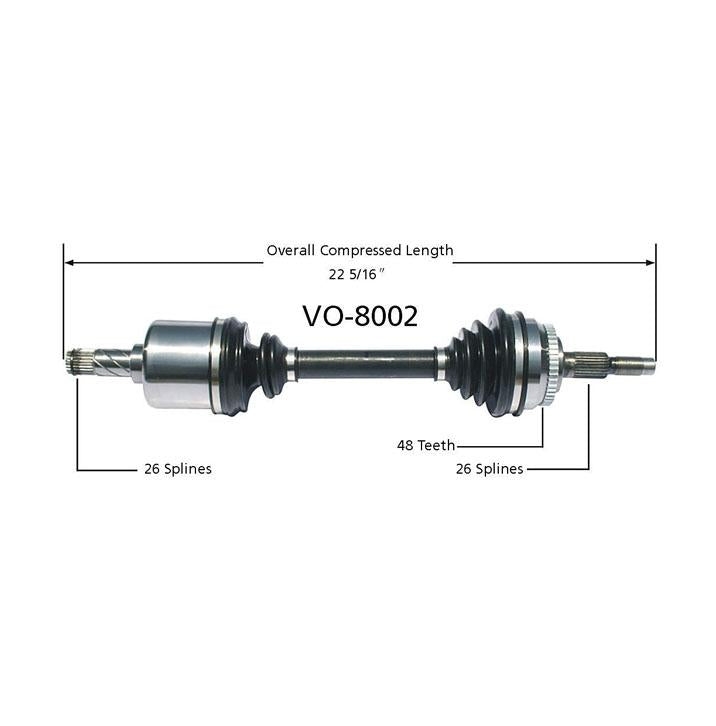 for 93-97 Volvo 850 Non Turbo Automatic Trans CV Axle Shaft Drivers Side