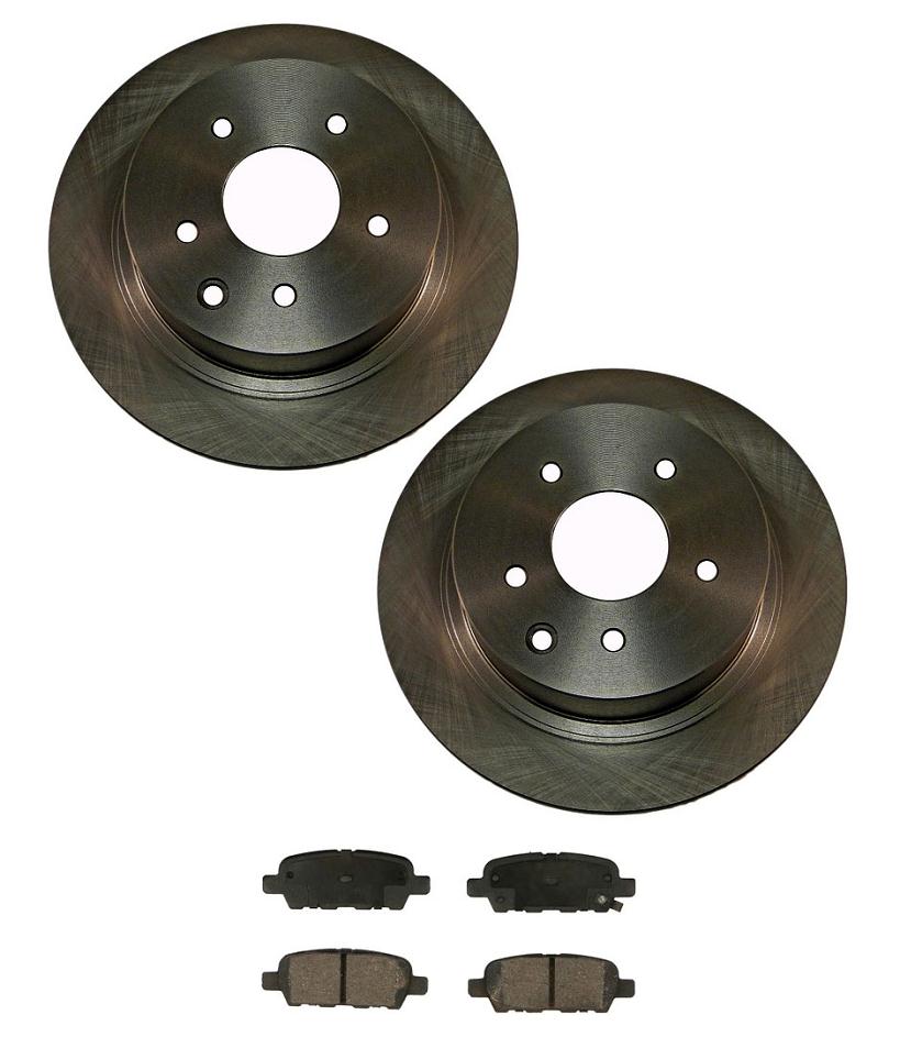 Rear Disc Brake Rotors with Brake Pads for Nissan Altima 02-15 & Maxima 04-08
