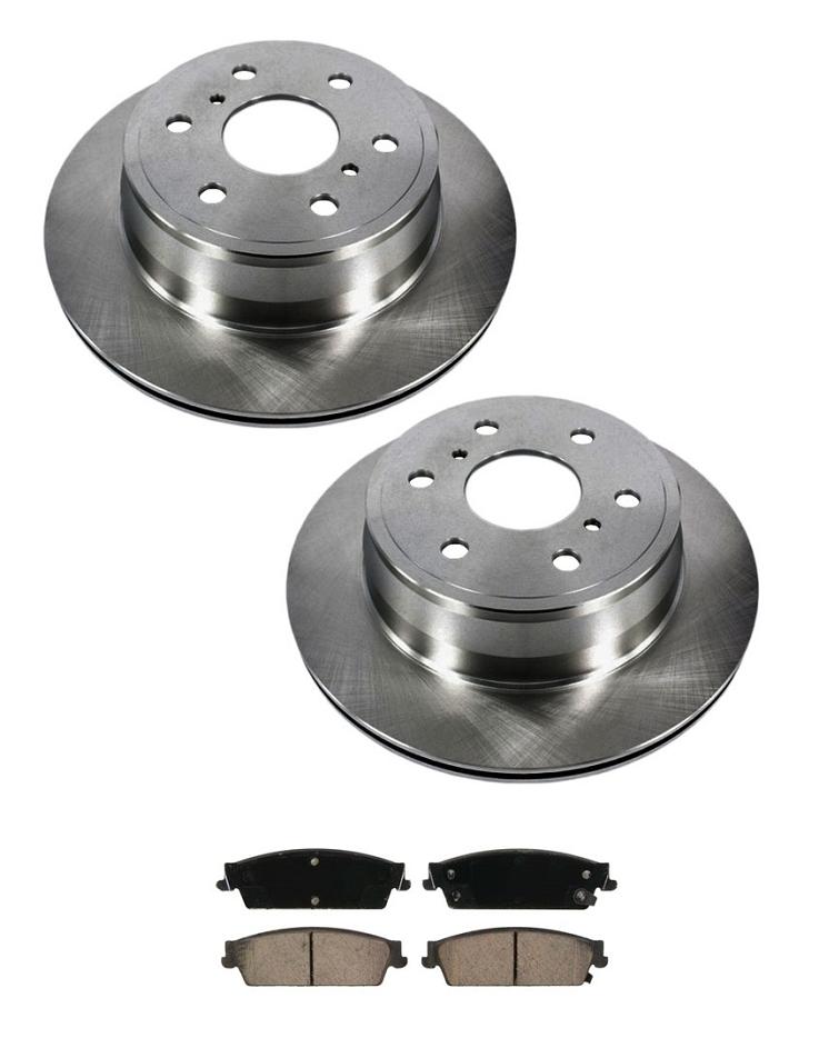 Rotor de freno de disco trasero (2) 55133 con almohadillas de cerámica para Tahoe trasero 07-14