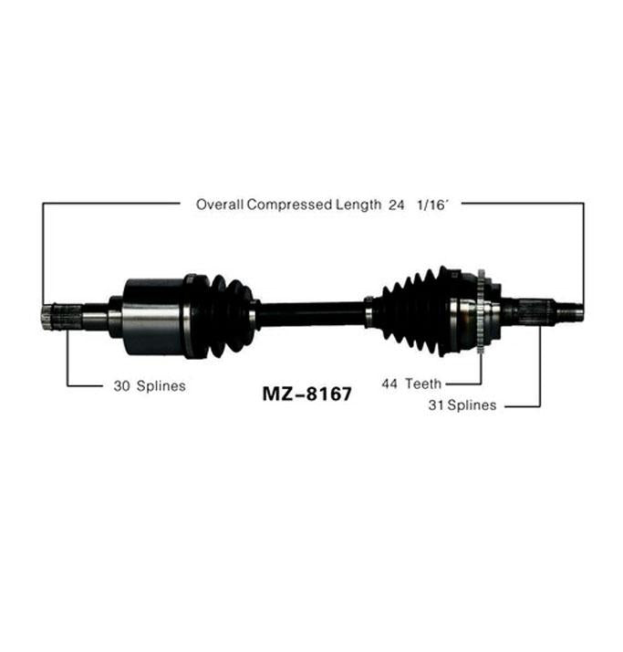 06-07 MazdaSpeed 2.3L Turbo A/T o M/T Eje CV del lado del conductor Nuevo