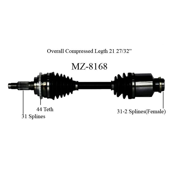 06-07 Mazdaspeed 2.3L Turbo P/S CV Shaft Complete Assembly Axle New MZ8168