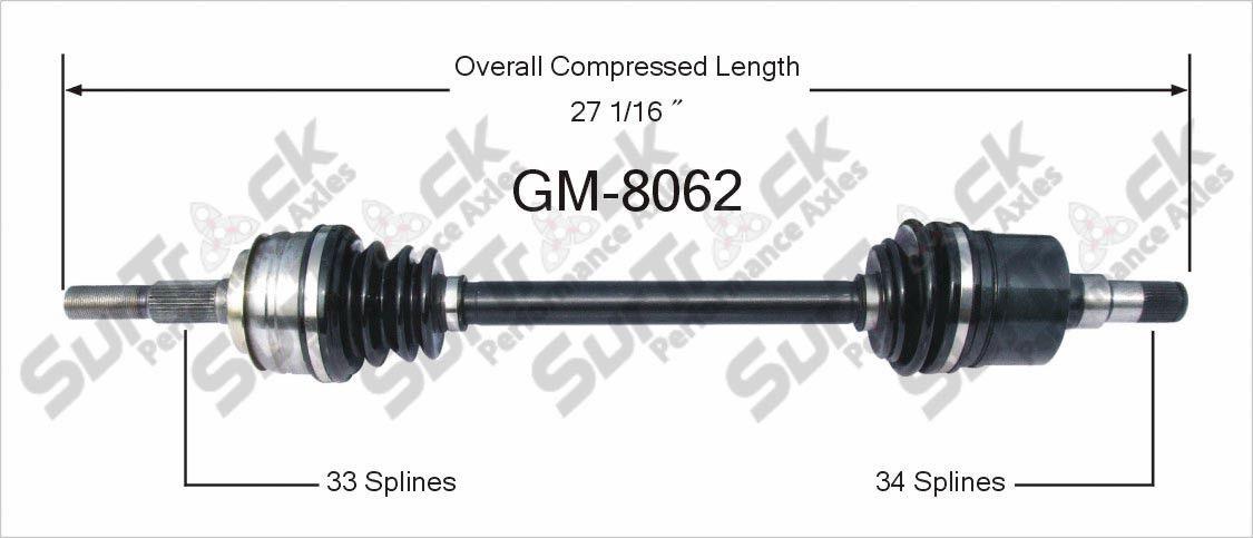 SurTrack GM-8062 CV Axle Shaft - Passengers Side Ck Notes