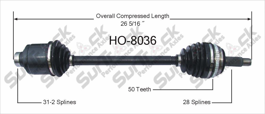 CV Drive Axle Shaft Fits Acura RL 96-04, TL 3.2 96-98 Front Drive Side