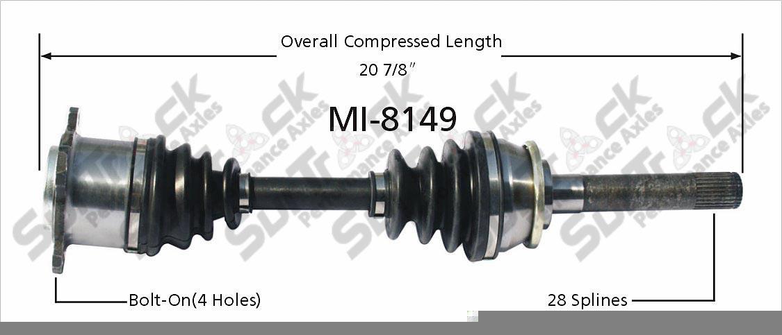 CV Drive Axle Shaft Fits Mitsubishi Montero 1994-00 Front P