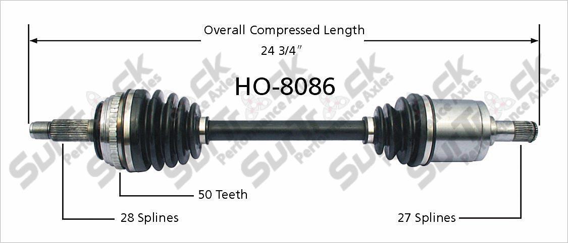 CV Drive Axle Shaft Fits Honda Prelude Exc. SH 1997-01 Front P