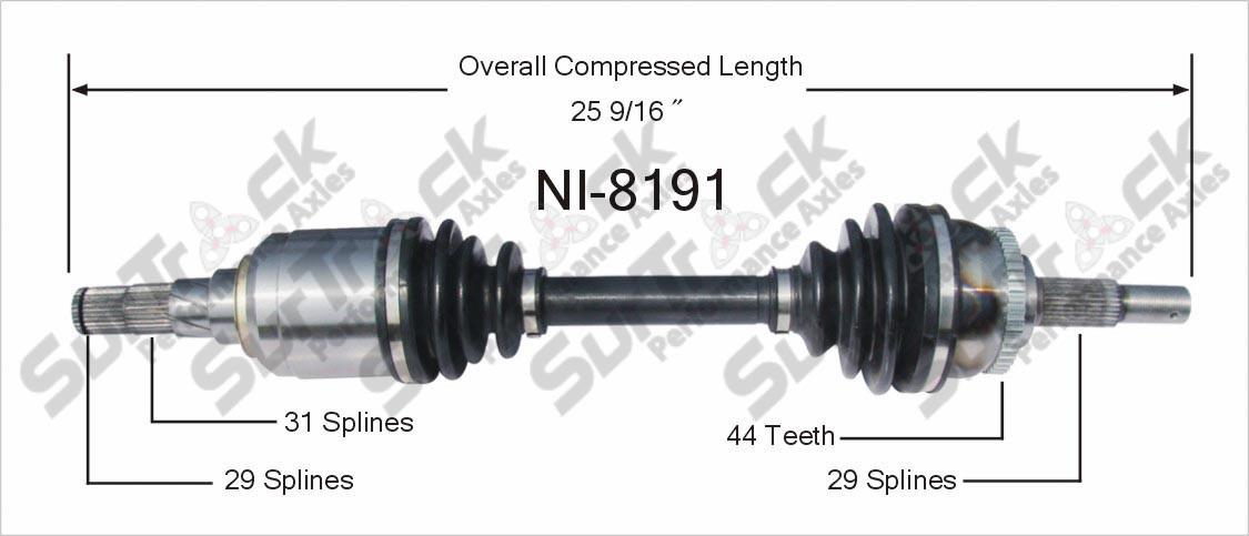 New CV Drive Axle Shaft Fits Nissan Maxima 2001 Front D