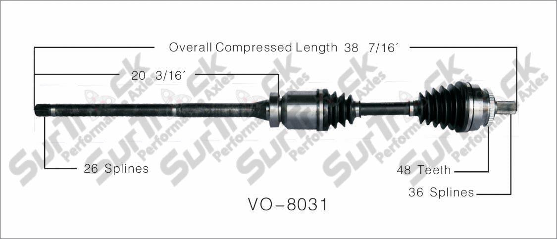 CV Drive Axle Shaft Fits Volvo S60,V70 AWD Turbo A/T 2001-09 Front P