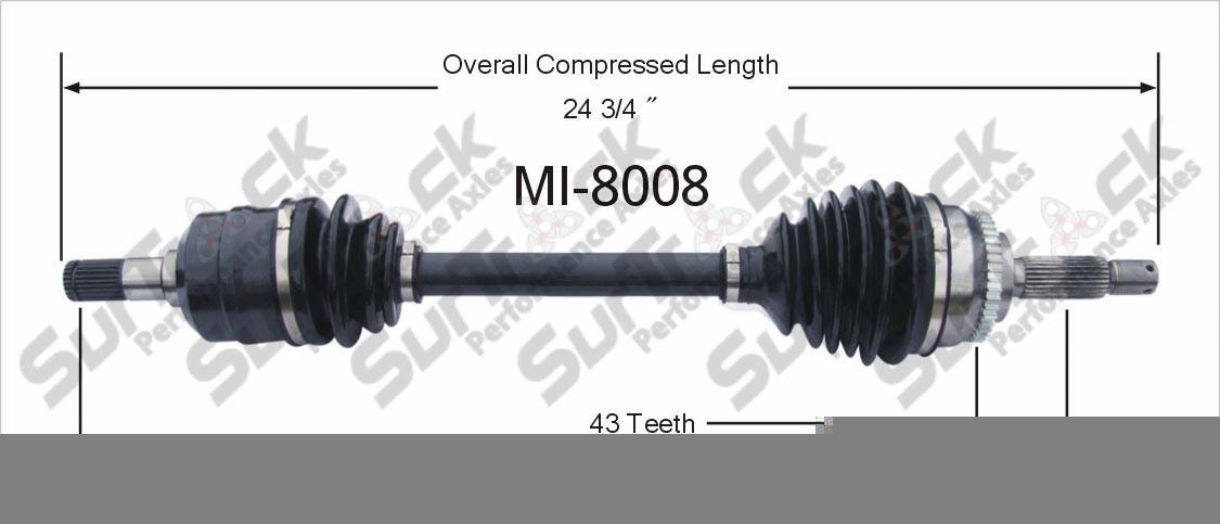 CV Drive Axle Shaft Fits Eagle Talon Mitsubishi Eclipse 1995-99 Front P