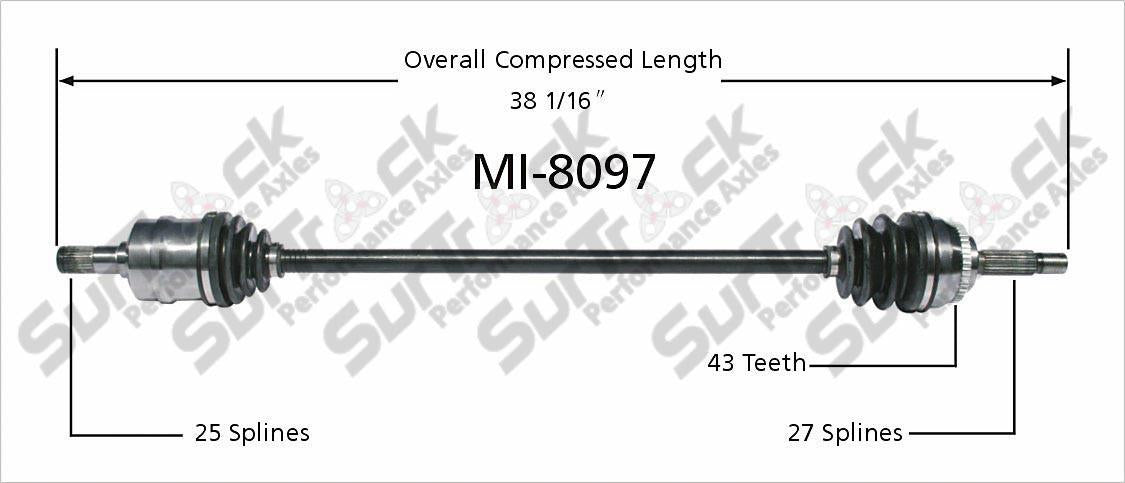 CV Drive Axle Shaft Fits Eagle Talon Mitsubishi Eclipse 1995-99 Front D