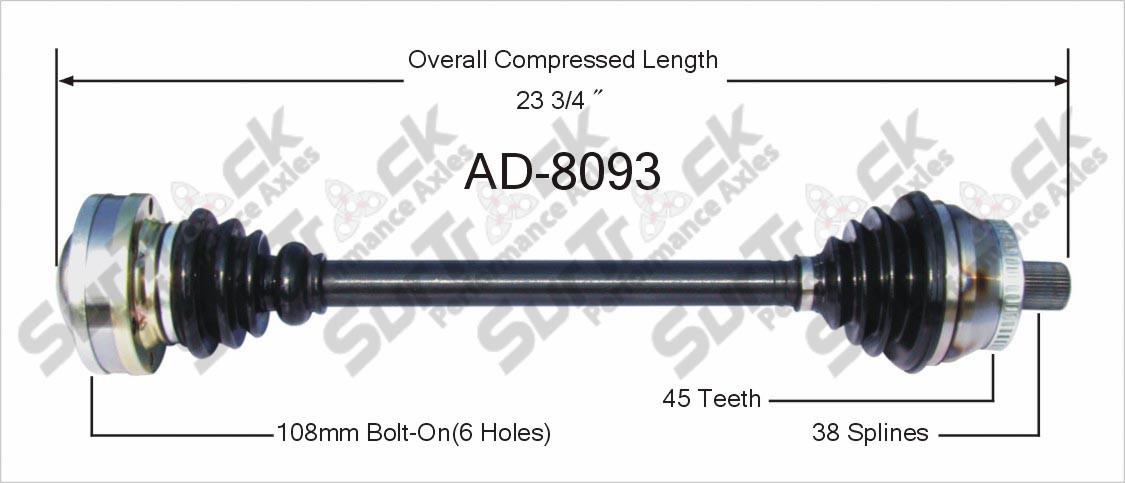 New CV Drive Axle Shaft Fits Audi A4, S4 3.0 2001-05 Front D