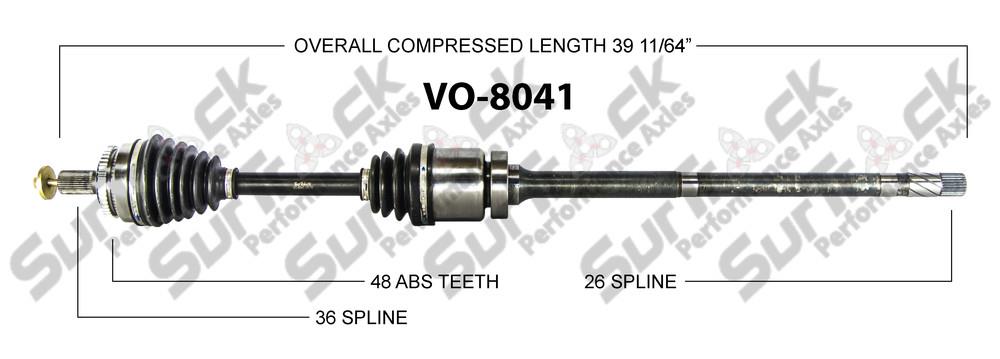 CV Drive Axle Shaft Fits Volvo S60 01-08 V70 01-05 M/T Turbo Front Pass.