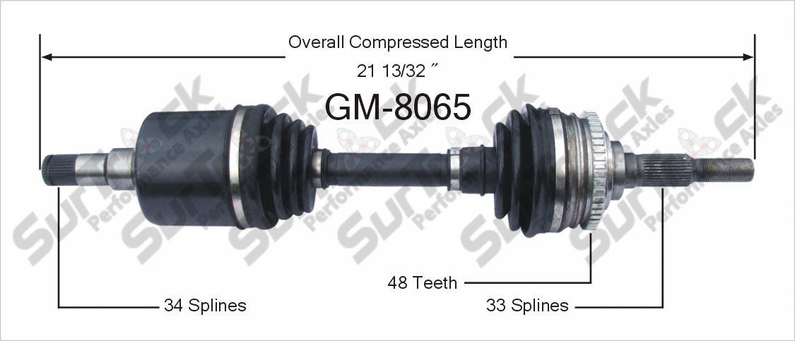 CV Drive Axle Shaft Fits Beretta Corsica Achieva Grand Am 94-98 Front P