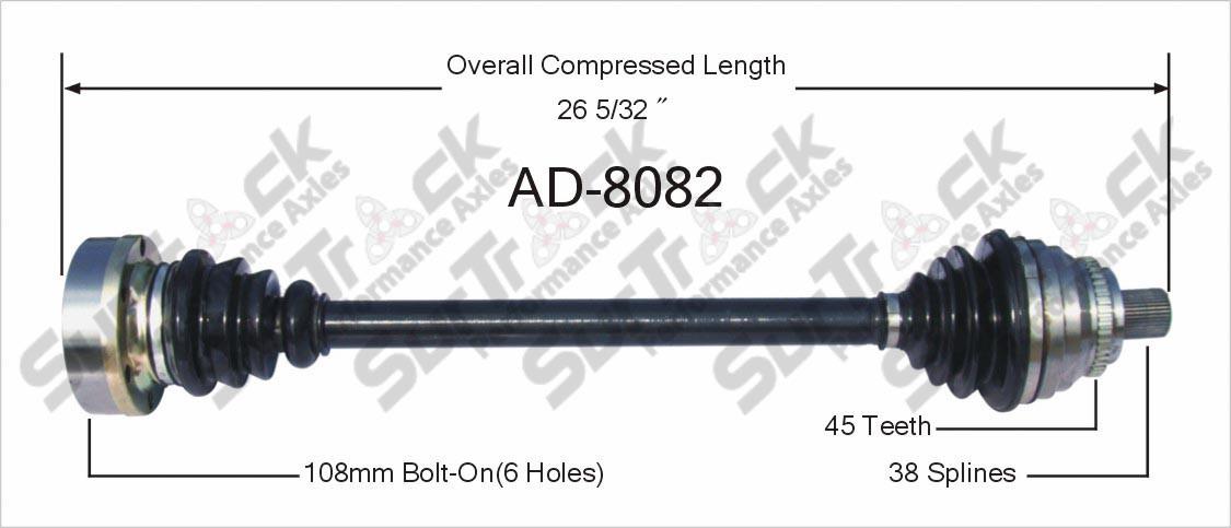 New CV Drive Axle Shaft Fits Audi A6, S6 1995-97 Front Passenger