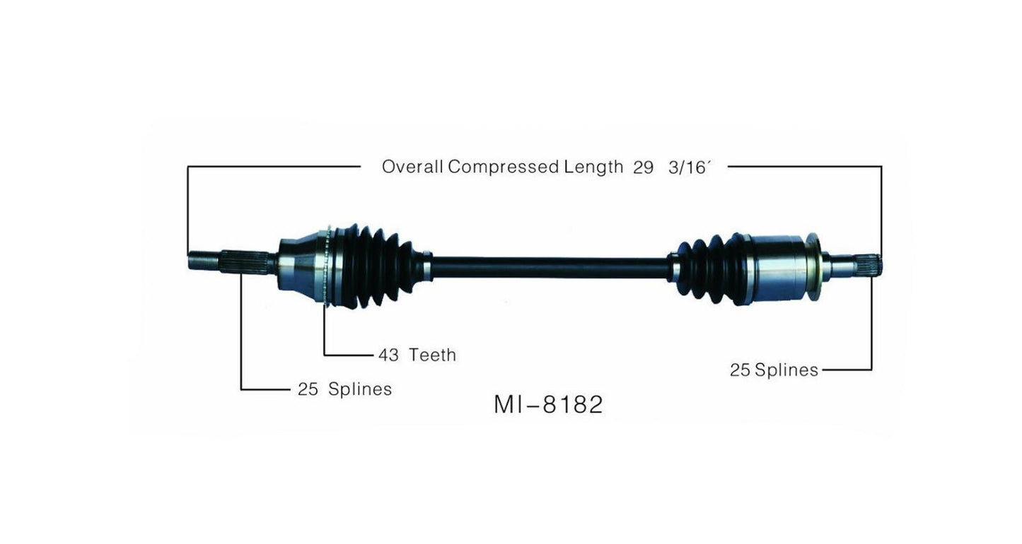 CV Drive Axle Shaft Fits Outlander 2003-06 Rear Driver Side