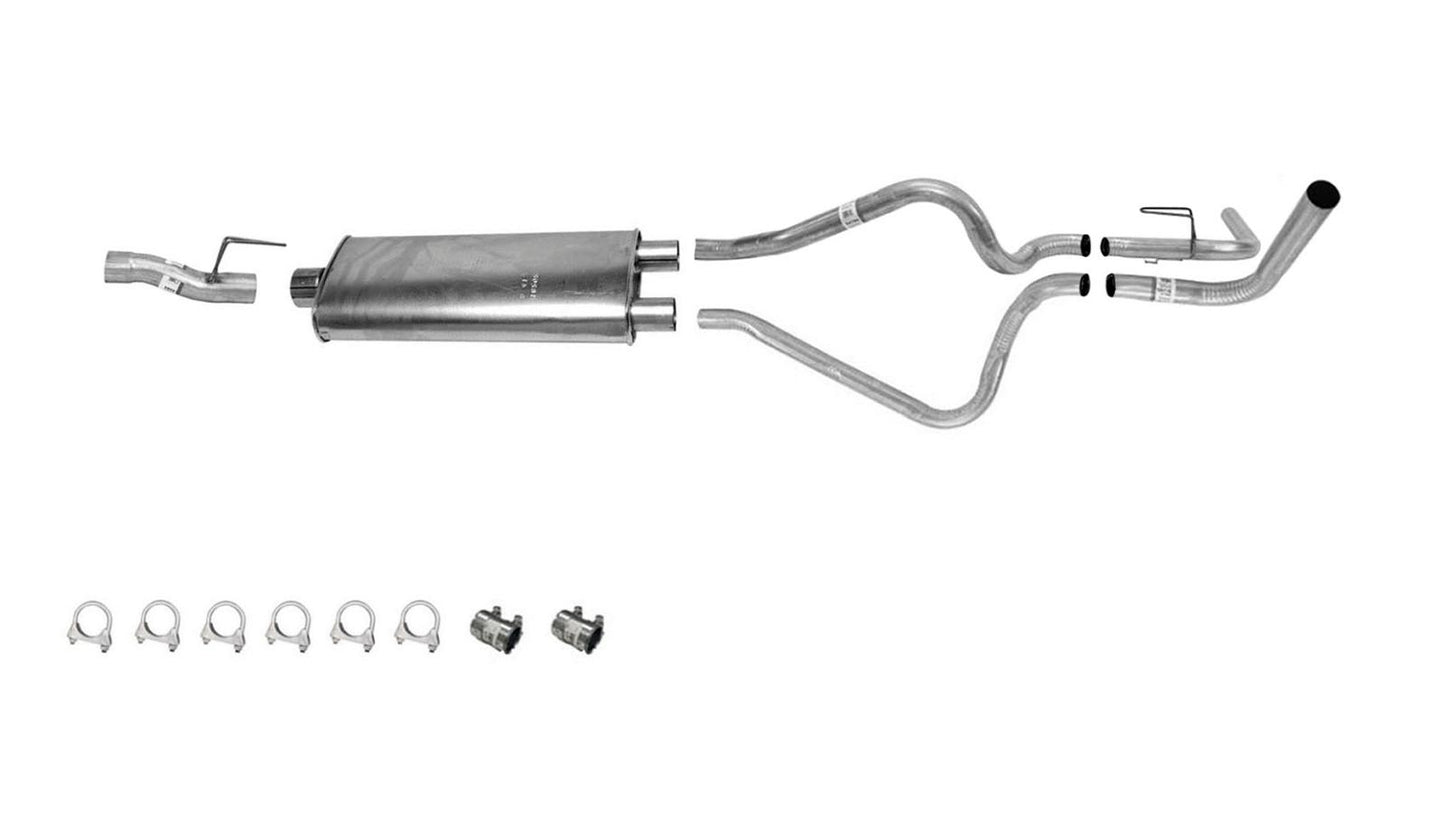 88-1992 Chevrolet K10 117 Base de rueda Sistema de escape con silenciador de entrada de 3 pulgadas y 5,7 L