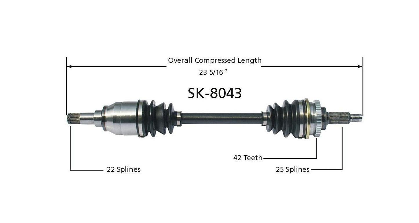 SurTrack SK-8043 CV Axle Shaft - , Front Left Aerio 2002-2003