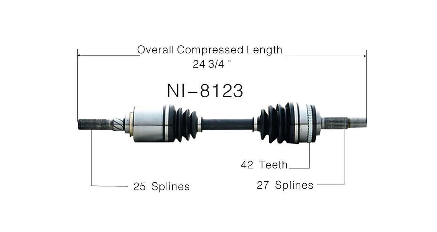 NI8123 CV Joint Half Shaft D/S Manual Transmission LSD G20 93-96