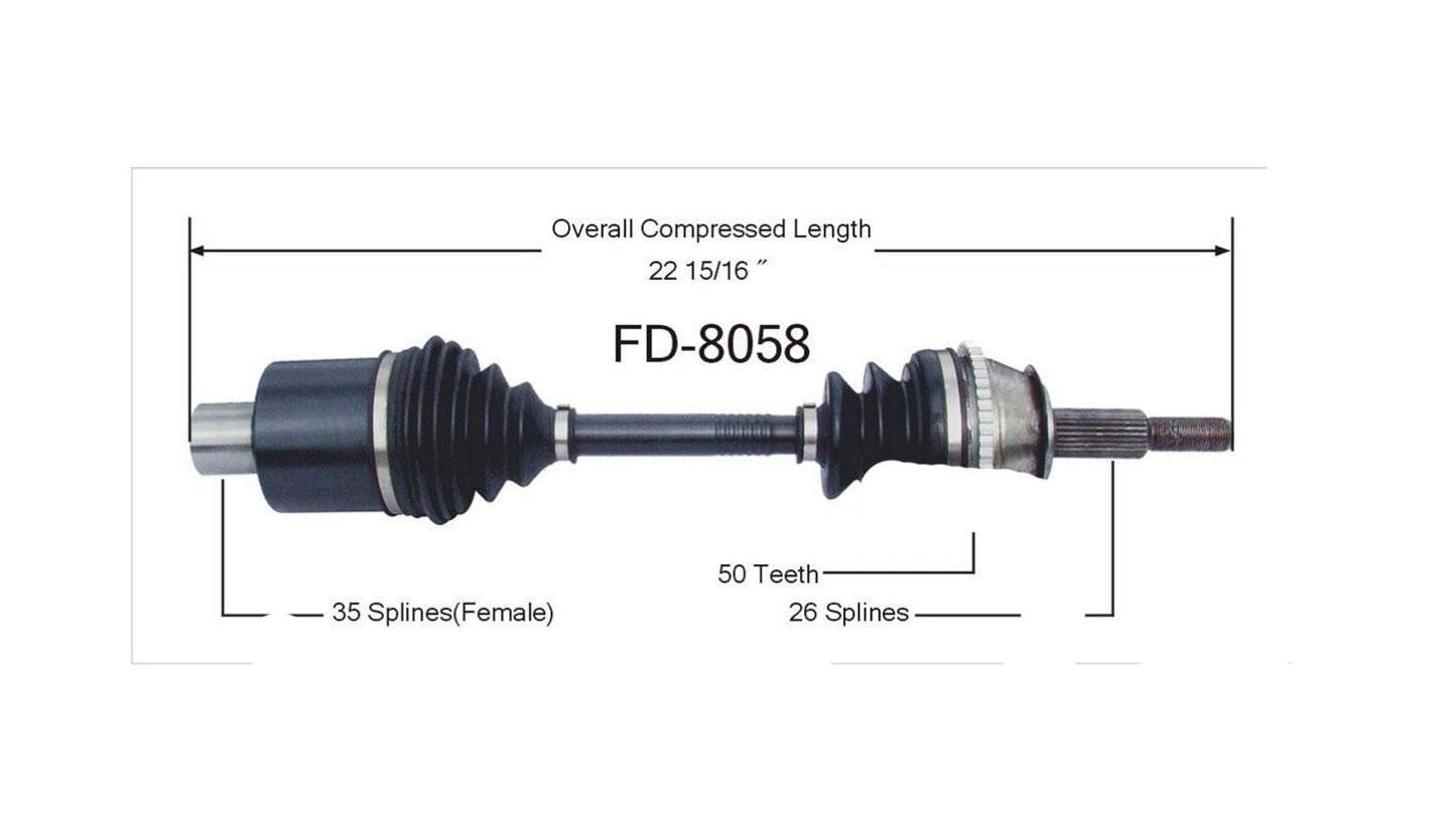 Front Driver Side CV Axle Fits Windstar 99-03