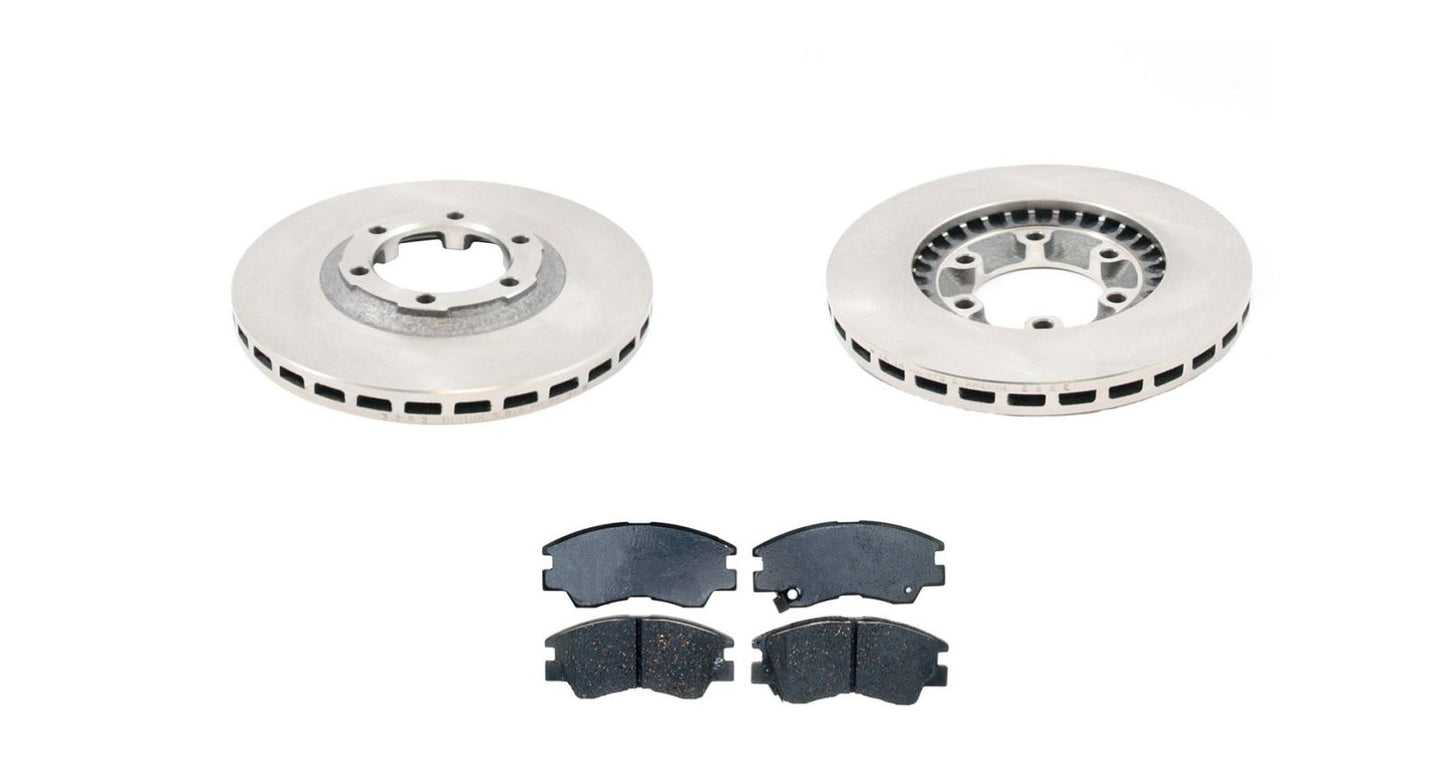 for 87-93 D50 RWD 87-96 Mighty MAX Rear Wheel Drive Front Brake Rotor Brake Pads