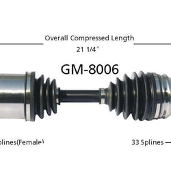 Deville Fleetwood Eldorado Sevilla Eje de transmisión CV delantero izquierdo o derecho
