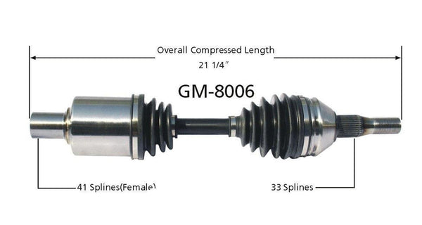Deville Fleetwood Eldorado Sevilla Eje de transmisión CV delantero izquierdo o derecho