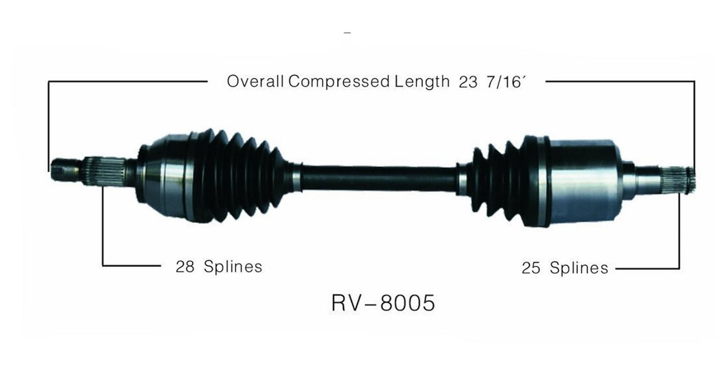 Nuevo medio eje de junta CV para FREELANDER 02-05 lado del pasajero RV-8005