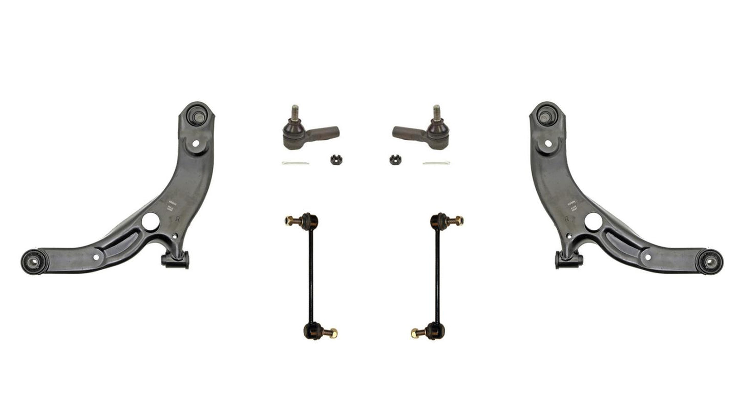 (2) Brazo de control inferior con rótulas y varillas de amarre, kit de 6 piezas para Mazda Protege 99-00