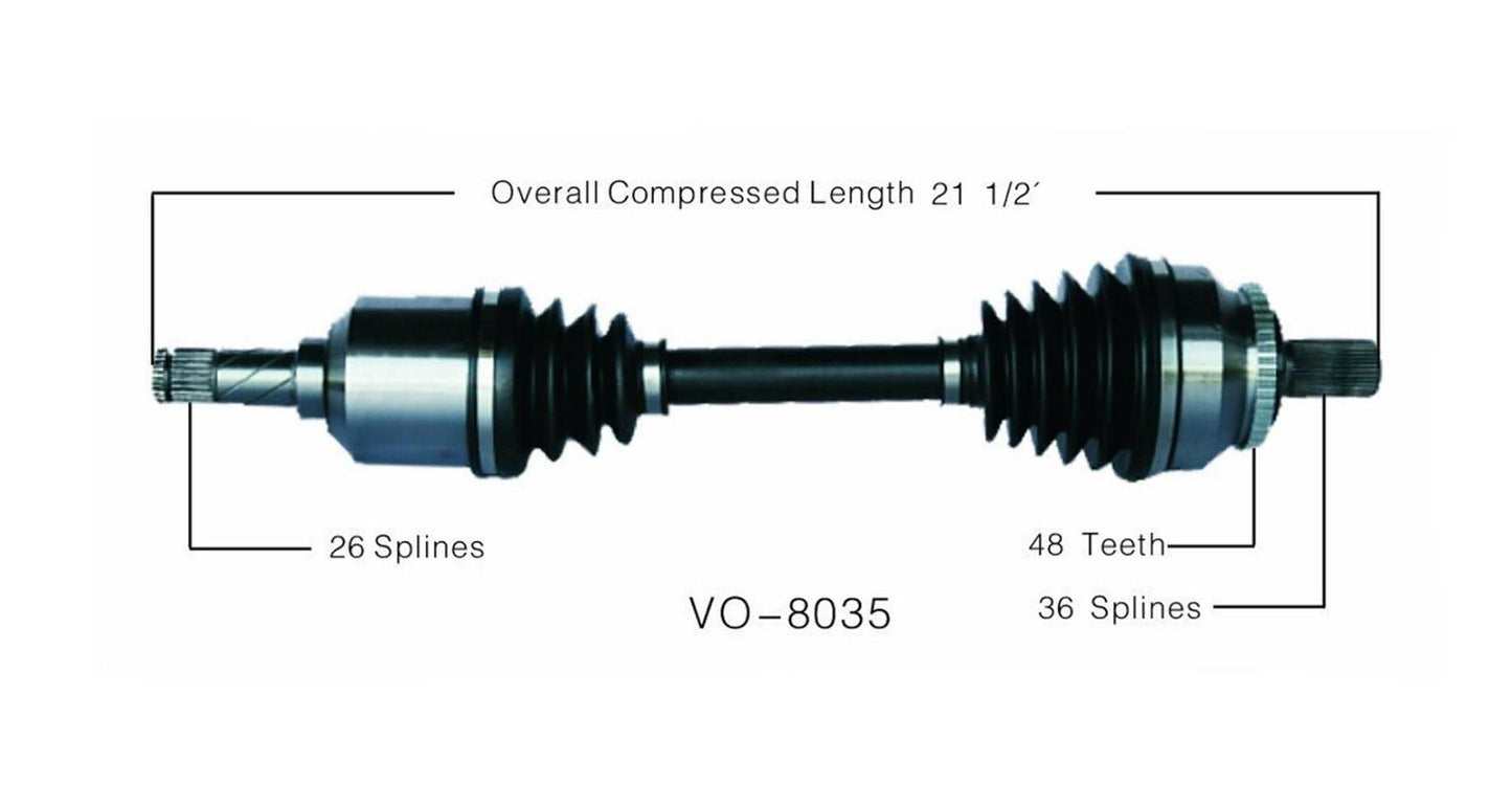 CV Drive Axle Shaft Fits Volvo S60,V70 W/ Turbo M/T 2001-08 Front D