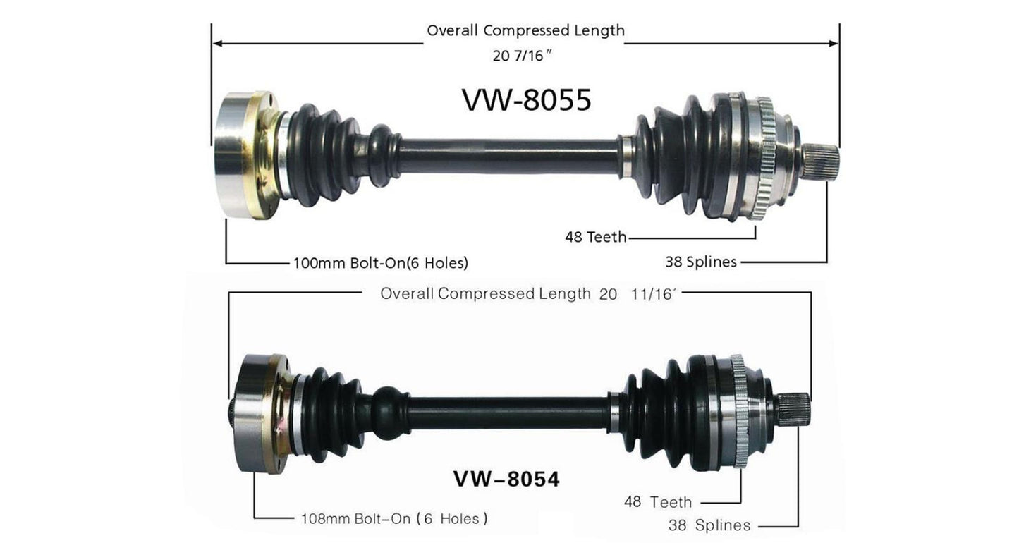 Nuevo juego del lado del conductor y del pasajero EUROVAN 93-01 VW-8055 VW-8054