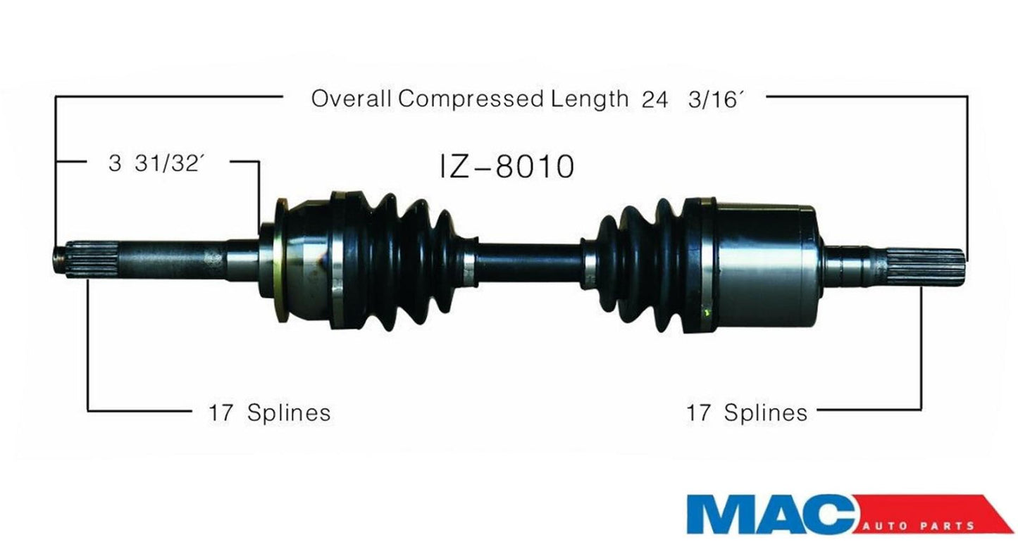 SurTrack IZ-8010 CV Axle Shaft - , Front Right Isuzu Vehicross 99-01
