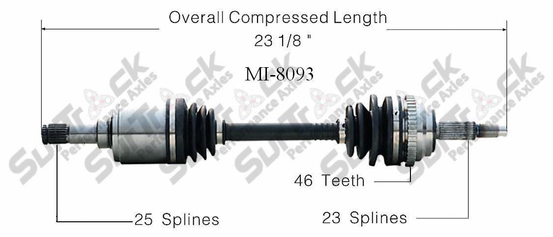 SurTrack MI-8093 CV Axle Shaft - , Front Left 98-99 Neon Drivers Side