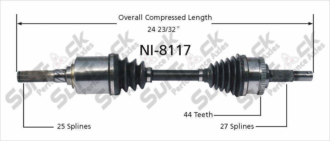 NI-8117 Eje CV - Nuevo, delantero izquierdo Modelo Touring Transmisión manual G20 T