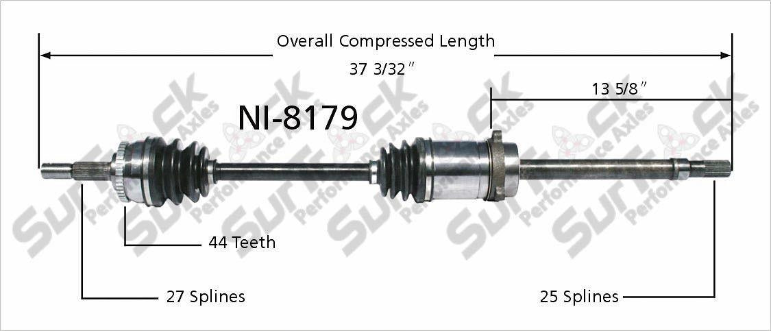 SurTrack NI-8179 CV Axle Shaft Front Right Fits G20 BASE MODEL ONLY CALL CK