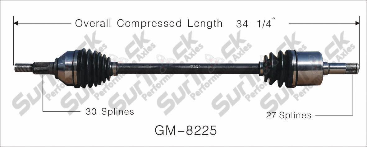 SurTrack GM-8225 CV Axle Shaft - New, Rear Right For SRX STS