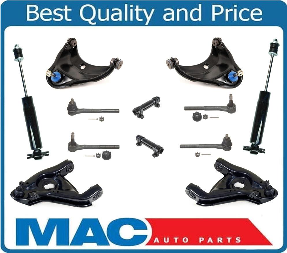 88-99 Rear Wheel Drive GM C1500 Pick Up Upper Lower Control Arms Tie Rod 12pcs