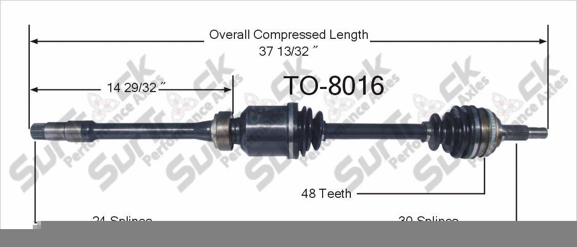 1998-2000 Toyota Sienna P/S Nuevo eje de transmisión CV TO-8016