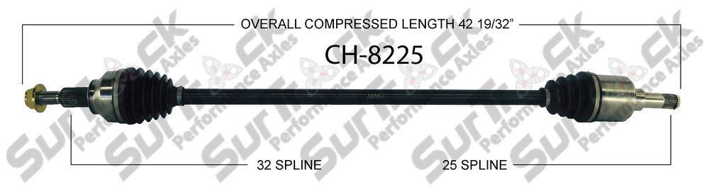 Eje SurTrack CH-8225 CV - Nuevo, delantero derecho 07-08 Pacifica 3.8L AWD y FWD