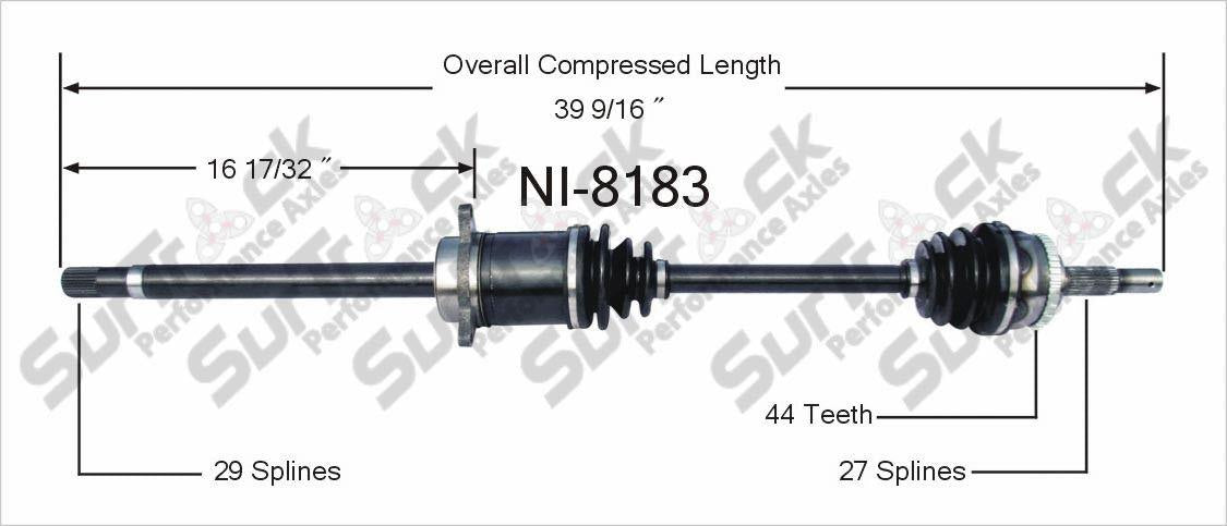 CV Axle Shaft- Front R NI-8183 fits 02-06 Altima P/S With Manual Transmission