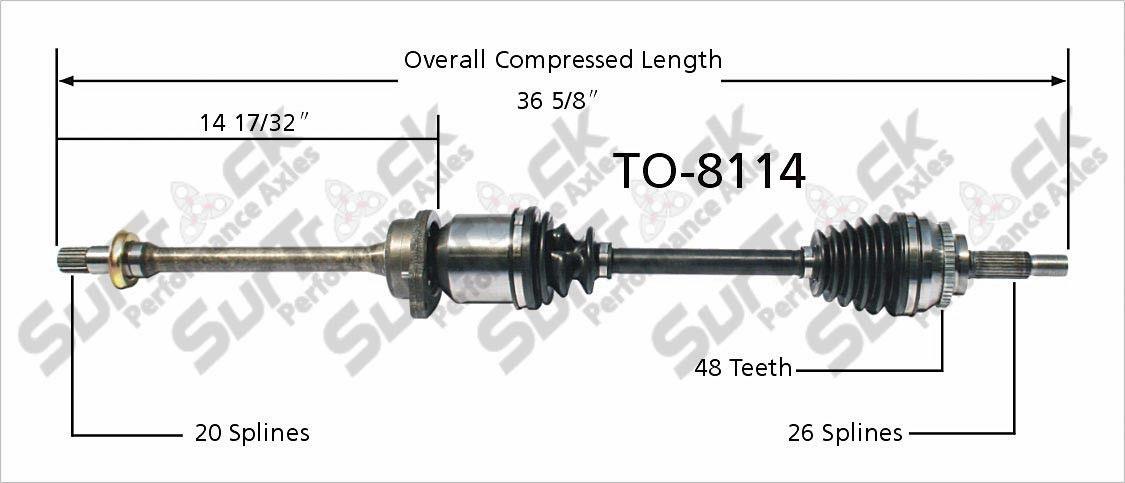 CV Axle Shaft-New Front R TO-8114 P/S 03-06 Vibe 1.8L With 6 Speed Manual Trans