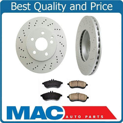 Fits 08-14 Mercedes C300 4 Matic AWD FRT Brake Rotors & CERAMIC Pads