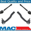 Fits 09-13 Mazda 6 4 Cyl & 6 Cyl (2) Inner & (2) Outer Tie Rod End