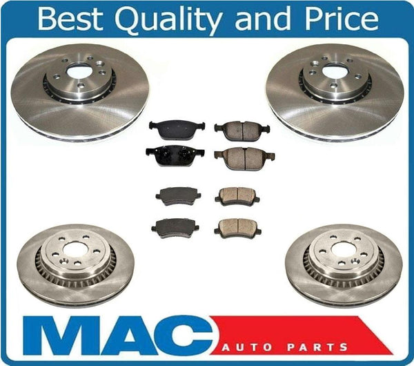 Fits 10-15 XC60 Front & Rear Brakes Disc Rotors & Ceramic Brake Pads