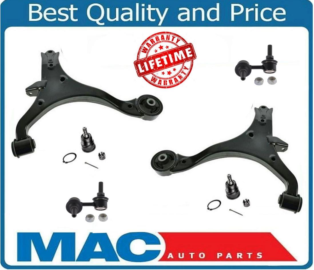 Fits 01-05 Civic (2) Lower Control Arms Arm W/ Ball Joint & Sway Bar Links