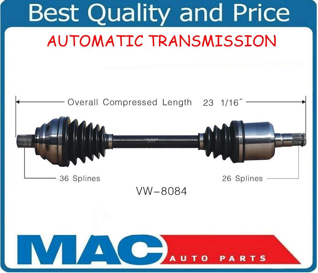 05-2010 VW Jetta 2.5L lado del conductor automático VW-8084 CV junta medio eje