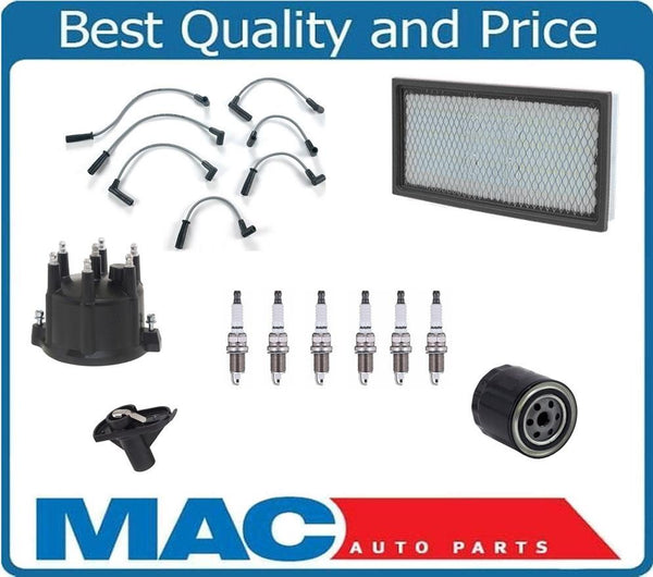 Fits 1993-99 Grand Cherokee 4.0 Ignition Wires Cap Rotor Plugs Oil & Air Filter