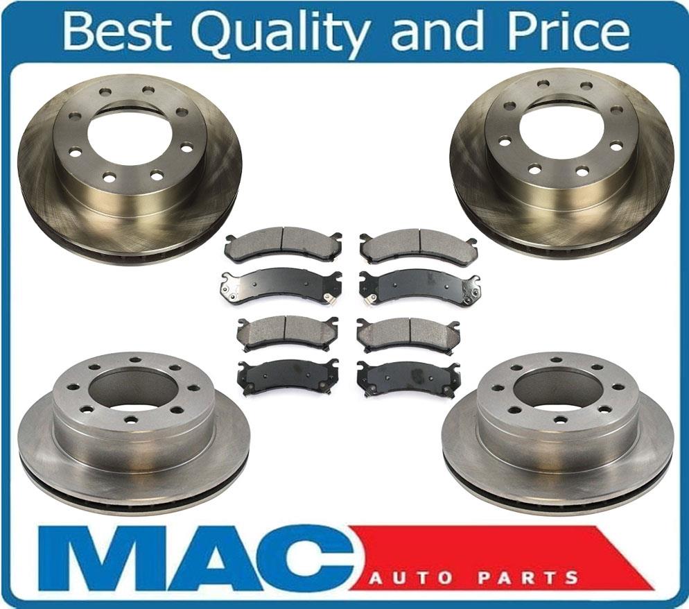 Front & Rear Brake Rotors & Ceramic Pads Fits 99-04 Silverado 2500 00-13 XL 2500