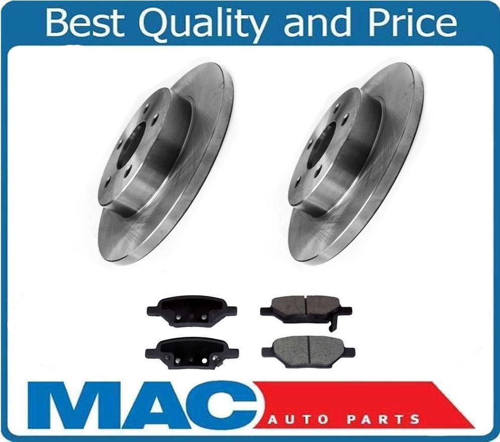 5 LUG Only Rear Rotors & Rear Ceramic Brake Pads fits for Chevrolet Cobalt 04-10